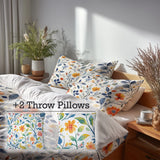 Paisley 5 Pcs Bedding Set - Colorful Summer  Paisley Gardens Duvet Cover And Pillow Set