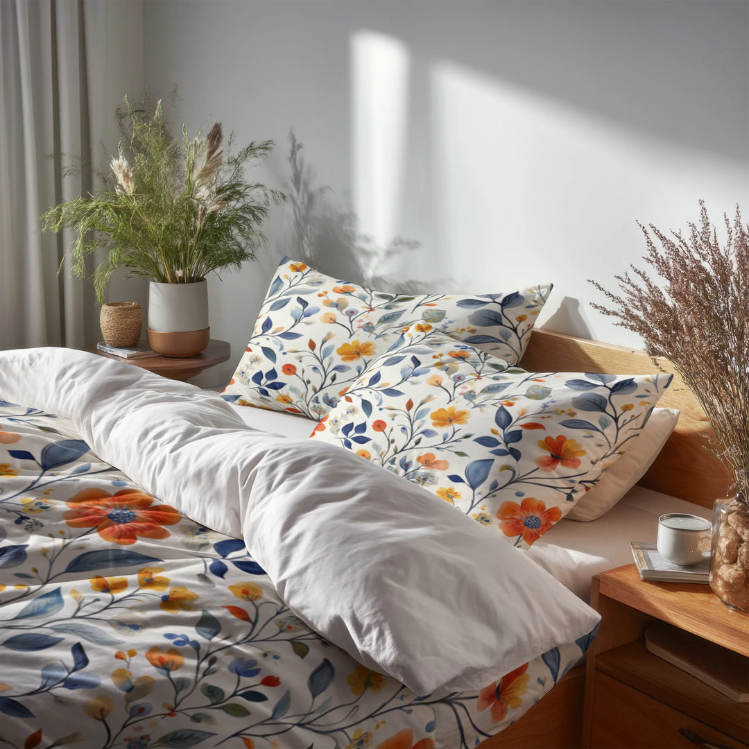 Paisley 5 Pcs Bedding Set - Colorful Summer  Paisley Gardens Duvet Cover And Pillow Set