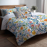 Paisley Duvet Cover Set of 5 - Colorful Summer  Paisley Gardens Bedding And Throw Pillow Set