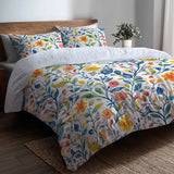 Paisley Duvet Cover Set of 5 - Colorful Summer  Paisley Gardens Bedding And Throw Pillow Set
