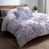 Boho Bedding Set - Soft Purple Mandala Duvet Cover And Cushion Set