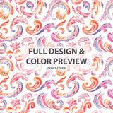 Modern Bedding Set of 5 - Orange Pink Paisley Dreams Duvet Cover And Throw Cushion Set