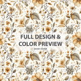 Country / Farmhouse Bedding Set of 5 - Neutral Bloom Paisley Duvet Cover And Throw Pillow Set