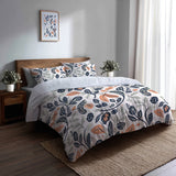 Boho Bedding Set of 5 - Botanical Paisley Duvet Cover And Throw Pillow Set