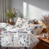 Paisley 5 Pcs Bedding Set - Botanical Paisley Duvet Cover And Pillow Set