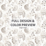 Modern Bedding Set of 5 - Paisley Floral Duvet Cover And Throw Cushion Set