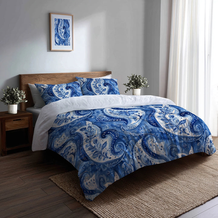 Modern Bedding Set of 3 - Paisley Harmony Duvet Cover Set