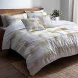 Plaid Bedding Set 5 Pcs - Neutral Plaid Duvet Cover And Throw Pillow Set
