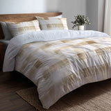 Plaid Bedding Set 5 Pcs - Neutral Plaid Duvet Cover And Throw Pillow Set
