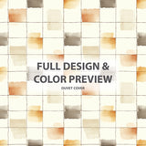 Modern Bedding Set of 5 - Neutral Grid Duvet Cover And Throw Pillow Set