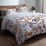 Country / Farmhouse Bedding Set of 3 - Pink And Yellow  Cherry Blossoms Duvet Cover Set