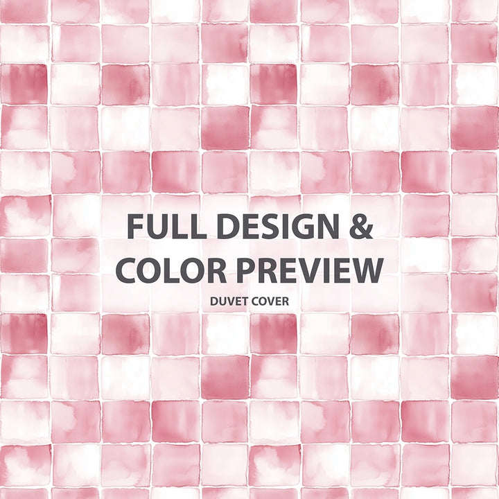 Patchwork Duvet Cover Set of 5 - Pink And White Blush Quilt Bedding And Throw Pillow Set