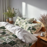 Patchwork Duvet Cover Set of 5 - Meadows Quilt Bedding And Throw Pillow Set