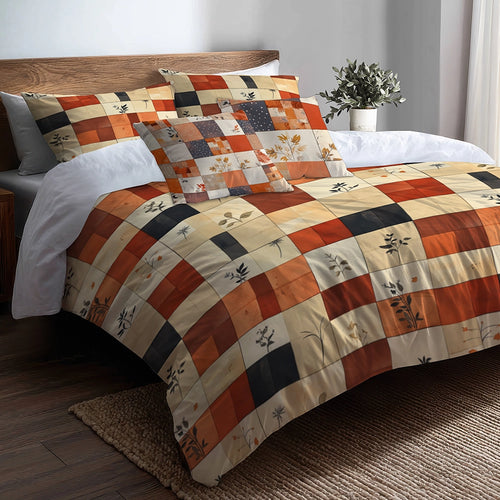 Country / Farmhouse Bedding Set - Warm Quilt Duvet Cover And Cushion Set