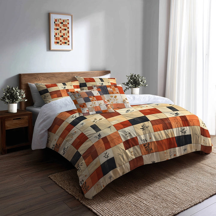 Country / Farmhouse Bedding Set - Warm Quilt Duvet Cover And Cushion Set