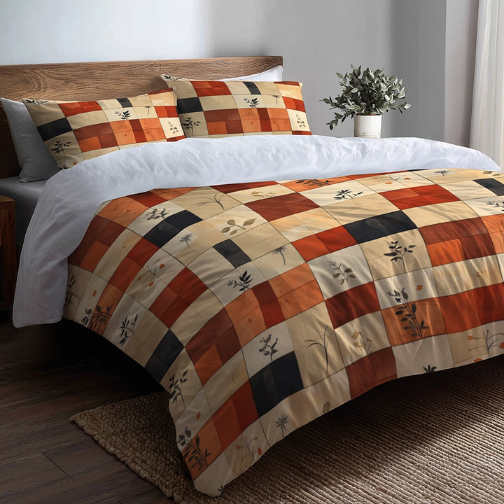 Country / Farmhouse Bedding Set - Warm Quilt Duvet Cover And Cushion Set