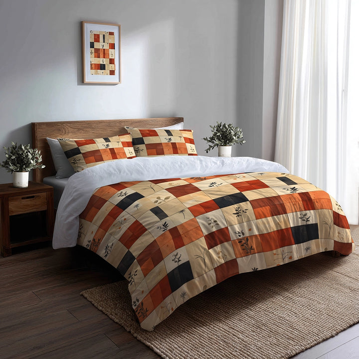 Country / Farmhouse Bedding Set - Warm Quilt Duvet Cover And Cushion Set