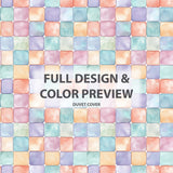 Modern Bedding Set of 5 - Yellow And Blue Pastel Bubble  Tiles Duvet Cover And Throw Pillow Set