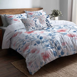 French Country Bedding Set of 5 - Soft Toile Duvet Cover And Throw Cushion Set