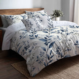 Toile 5 Pcs Bedding Set - Botanical Toile Duvet Cover And Pillow Set