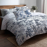 Toile 5 Pcs Bedding Set - Toile Wash Duvet Cover And Pillow Set
