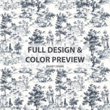 Toile 5 Pcs Bedding Set - Toile Wash Duvet Cover And Pillow Set