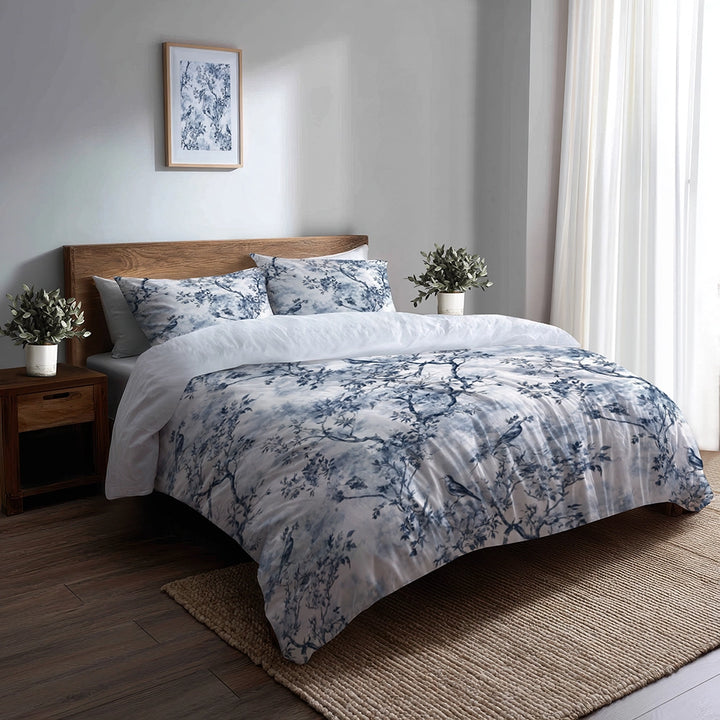 French Country Bedding Set - Timeless Toile Duvet Cover And Cushion Set