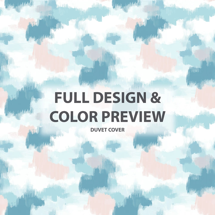 Ikat Duvet Cover Set of 3 - Pink And Blue Cloud Ikat Bedding Set