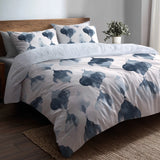 Modern Bedding Set of 5 - Grey And White Mist Ikat Duvet Cover And Throw Pillow Set