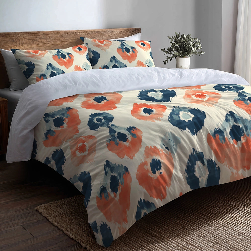 Ikat Duvet Cover Set of 5 - Meadow Ikat Bedding And Throw Pillow Set