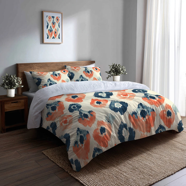 Ikat Duvet Cover Set of 5 - Meadow Ikat Bedding And Throw Pillow Set