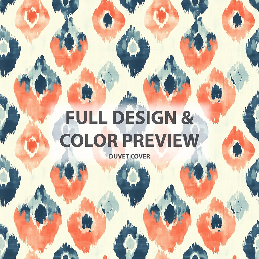 Ikat Duvet Cover Set of 5 - Meadow Ikat Bedding And Throw Pillow Set