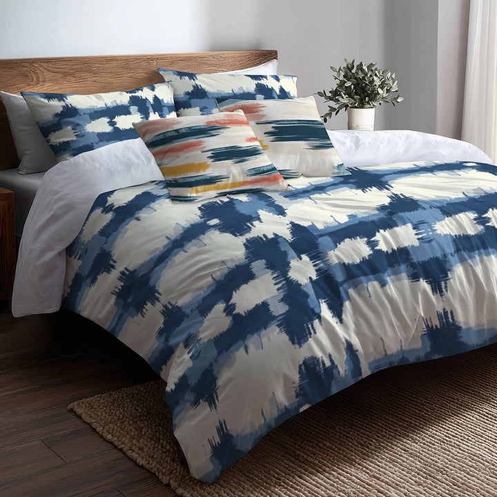 Modern Bedding Set - Horizon Ikat Duvet Cover And Cushion Set