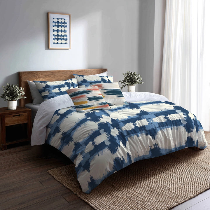 Modern Bedding Set - Horizon Ikat Duvet Cover And Cushion Set
