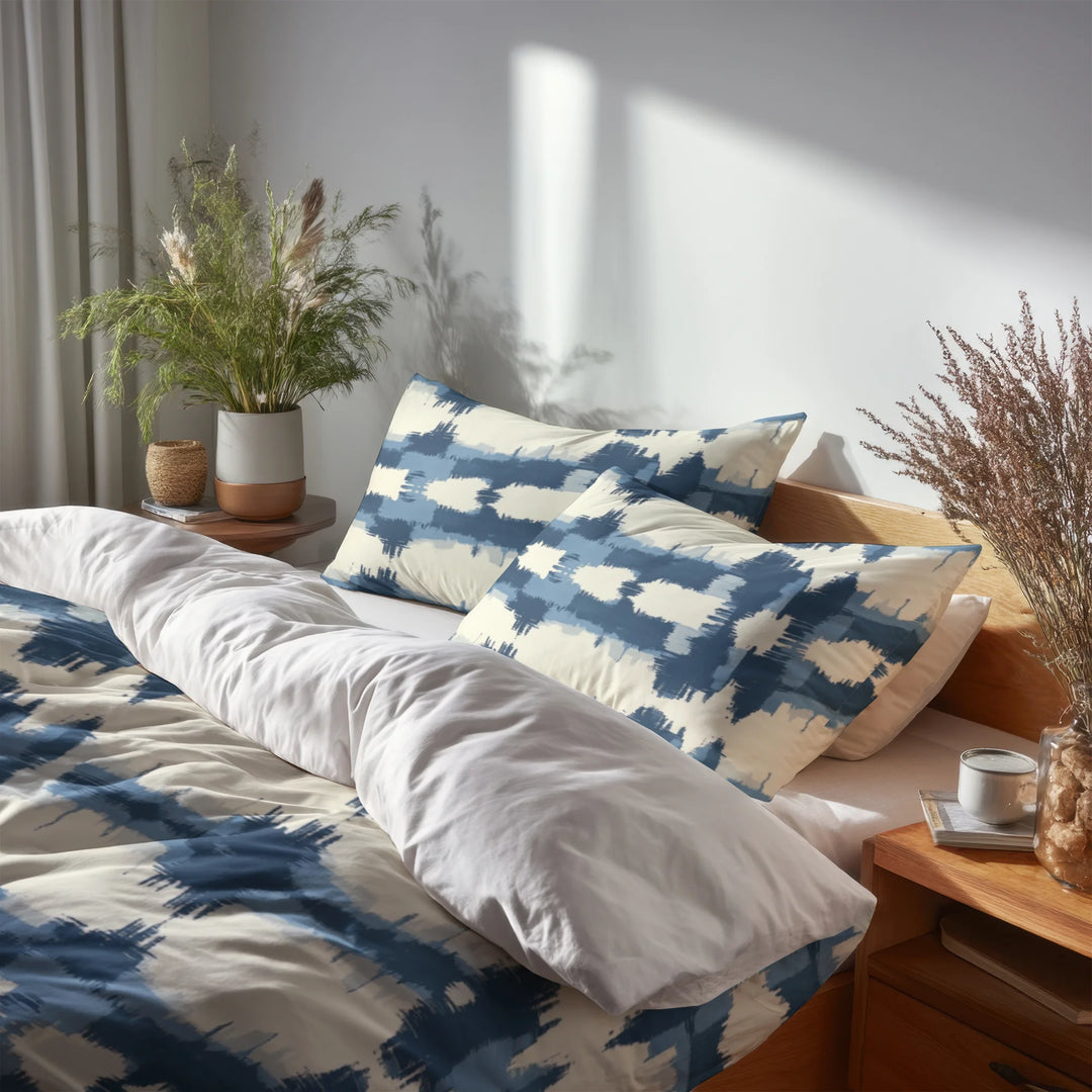 Modern Bedding Set - Horizon Ikat Duvet Cover And Cushion Set