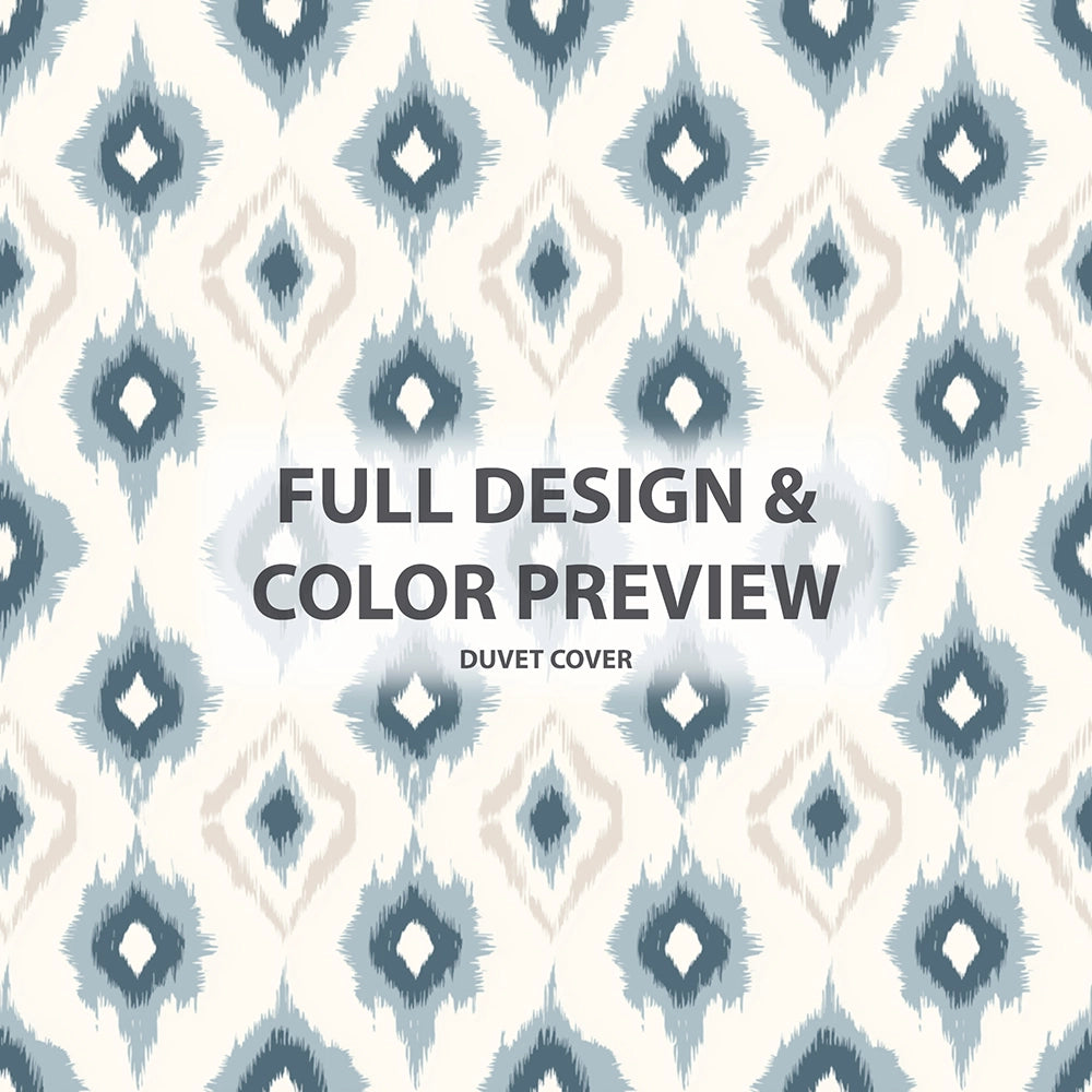 Modern Bedding Set of 3 - Calm Diamond Ikat Duvet Cover Set