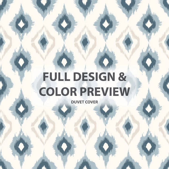 Modern Bedding Set of 3 - Calm Diamond Ikat Duvet Cover Set