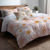 Country / Farmhouse Bedding Set of 5 - Daisy Glow Duvet Cover And Throw Cushion Set
