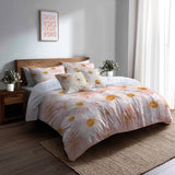 Country / Farmhouse Bedding Set of 5 - Daisy Glow Duvet Cover And Throw Cushion Set