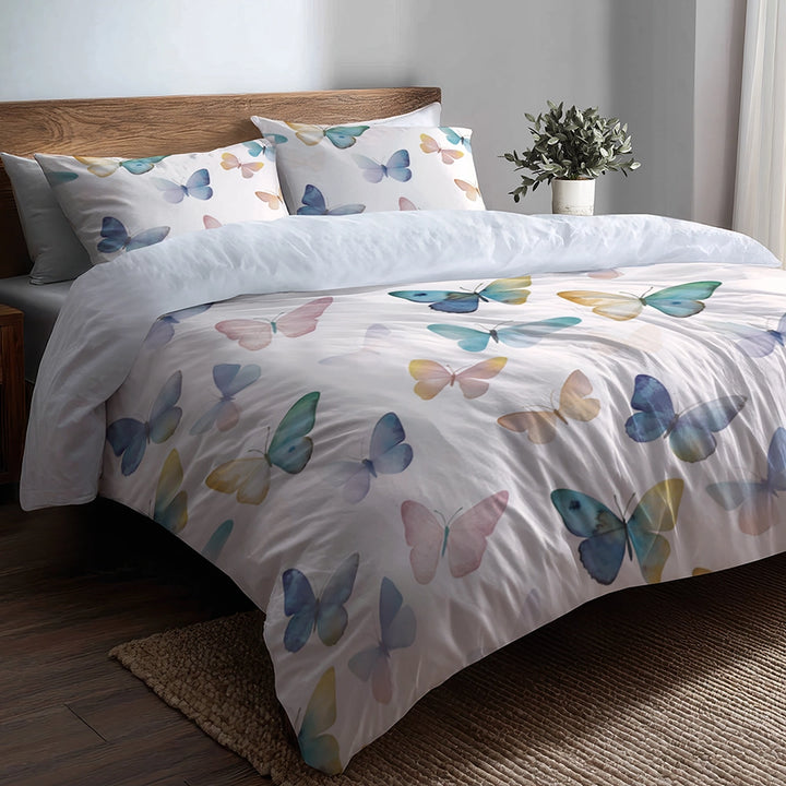 French Country Bedding Set - Butterfly Air Duvet Cover And Cushion Set