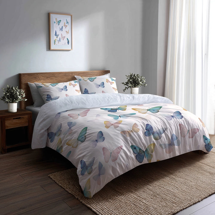 French Country Bedding Set - Butterfly Air Duvet Cover And Cushion Set
