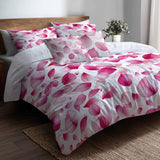 Abstract Bedding Set 5 Pcs - Petal Dust Duvet Cover And Throw Pillow Set