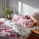 Abstract Bedding Set 5 Pcs - Petal Dust Duvet Cover And Throw Pillow Set