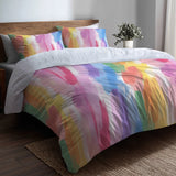 Ombre Bedding Set 5 Pcs - Rainbow Air Duvet Cover And Throw Pillow Set
