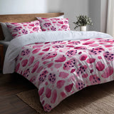 Modern Bedding Set of 5 - Soft Pink Leopard Print Duvet Cover And Throw Cushion Set