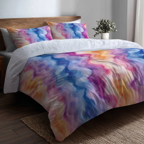 Starburst Bedding Set - Pastel Cosmic Wave Duvet Cover Set