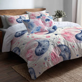Modern Bedding Set of 5 - Pastel Yin Yang Duvet Cover And Throw Pillow Set
