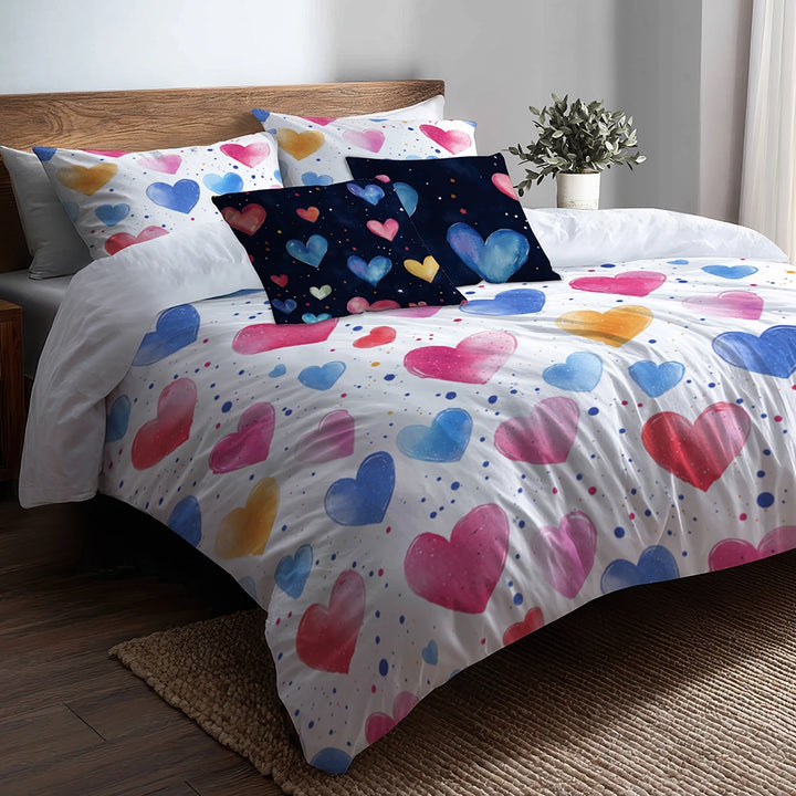 Starburst 5 Pcs Bedding Set - Kids Love Spark Duvet Cover And Pillow Set
