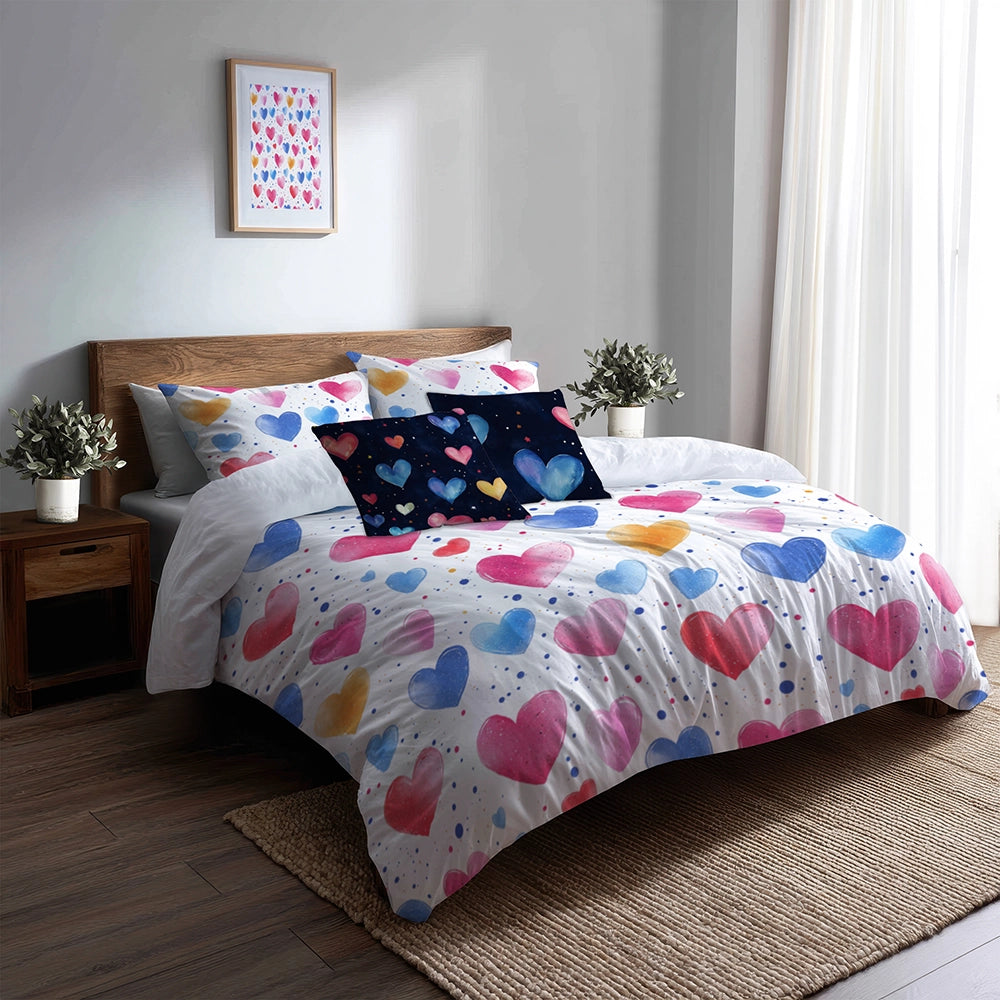 Starburst 5 Pcs Bedding Set - Kids Love Spark Duvet Cover And Pillow Set