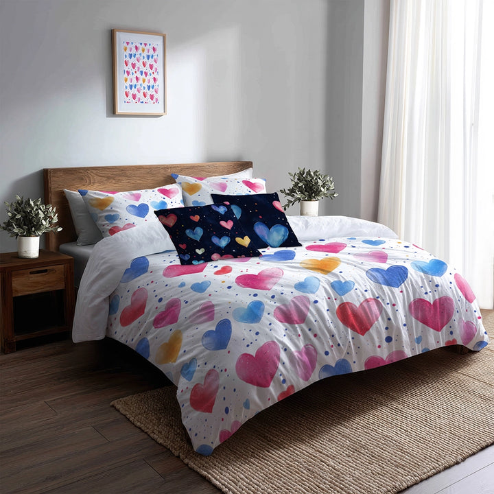 Starburst 5 Pcs Bedding Set - Kids Love Spark Duvet Cover And Pillow Set